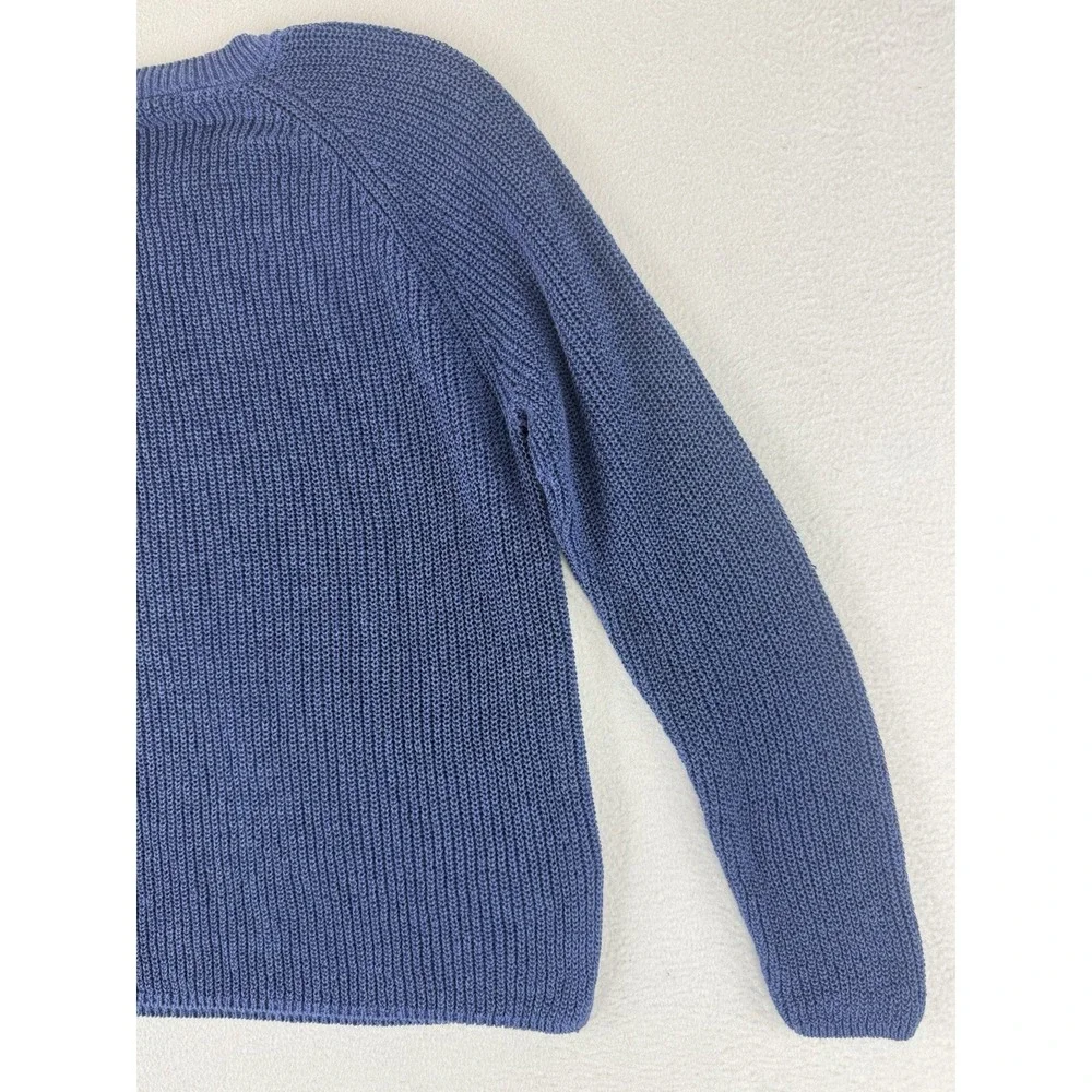 J. McLaughlin Long Sleeve Linen Blend Pullover Sweater Womens Large Blue Coastal